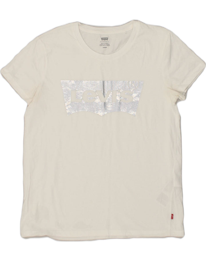 LEVI'S Womens San Francisco Graphic T-Shirt Top UK 12 Medium White Cotton | Vintage Levi's | Thrift | Second-Hand Levi's | Used Clothing | Messina Hembry 