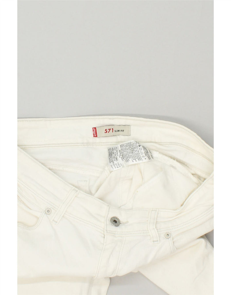 LEVI'S Womens 571 Slim Jeans W34 L31 White Cotton | Vintage Levi's | Thrift | Second-Hand Levi's | Used Clothing | Messina Hembry 