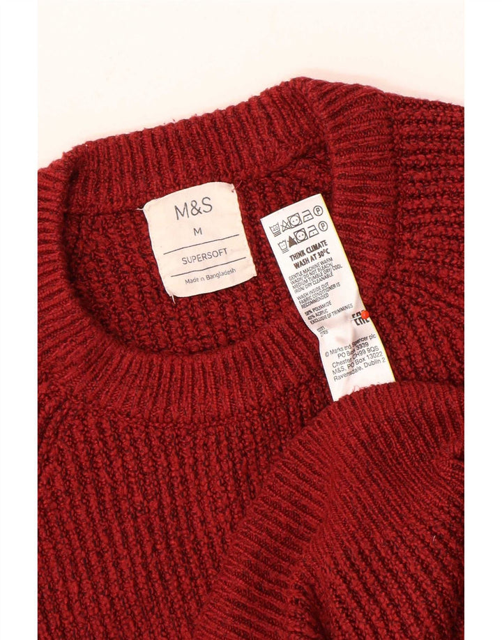 Marks & Spencer Mens Crew Neck Jumper Sweater Medium Red Polyamide