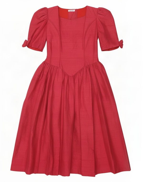Vintage Womens Maxi Dress UK 10 Small Red