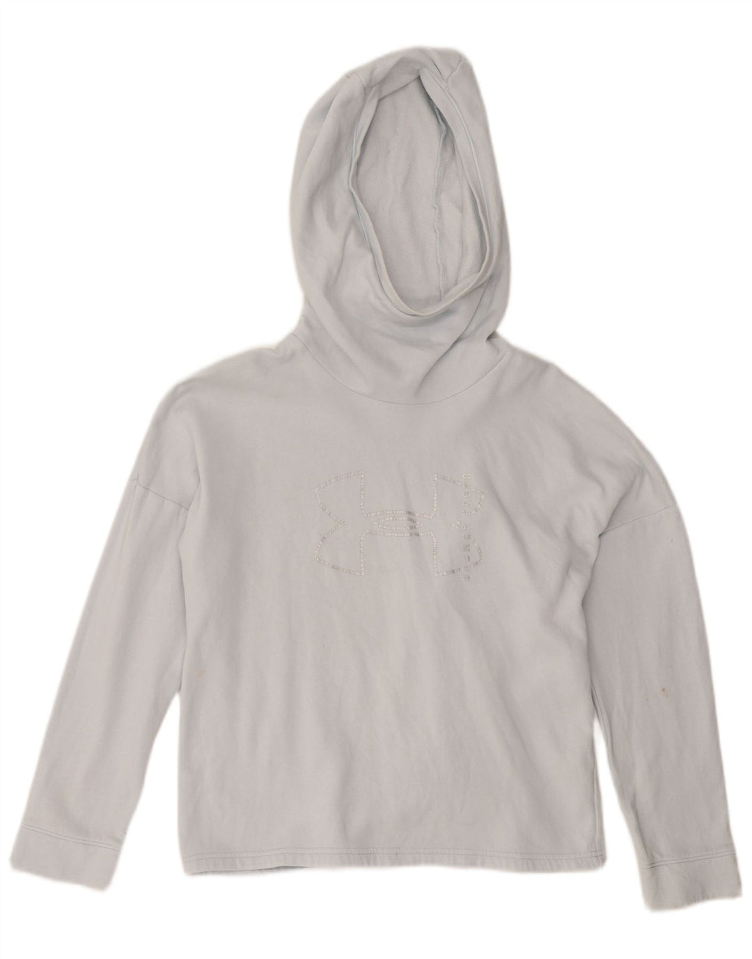 UNDER ARMOUR Womens Oversized Graphic Hoodie Jumper UK 10 Small Blue