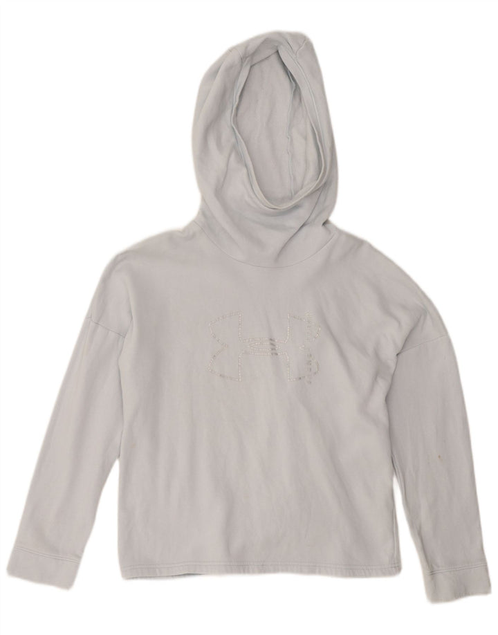 UNDER ARMOUR Womens Oversized Graphic Hoodie Jumper UK 10 Small Blue