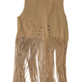 Vintage Womens Suede Waistcoat UK 10 Small Beige Leather