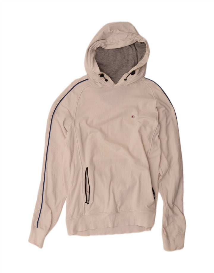 CHAMPION Womens Hoodie Jumper UK 18 XL White Cotton