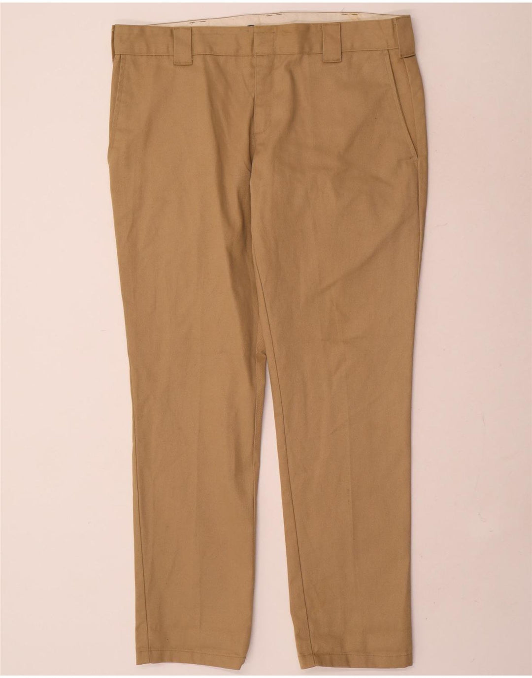 Dickies Mens Slim Fit Chino Trousers W36 L32 Beige Polyester