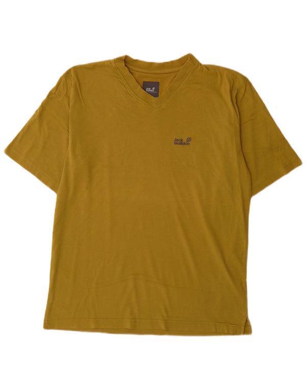 Jack Wolfskin Mens T-Shirt Top Medium Khaki Cotton