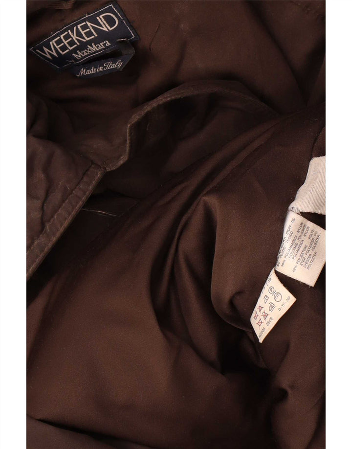 Max Mara Womens Oversized Hooded Parka Jacket UK 8 Small Brown