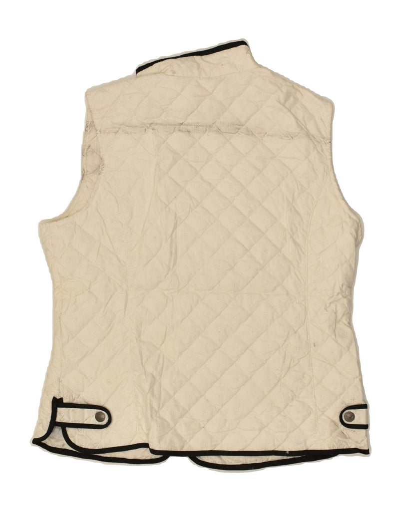 EDDIE BAUER Womens Quilted Gilet UK 16 Large Beige Polyester | Vintage Eddie Bauer | Thrift | Second-Hand Eddie Bauer | Used Clothing | Messina Hembry 