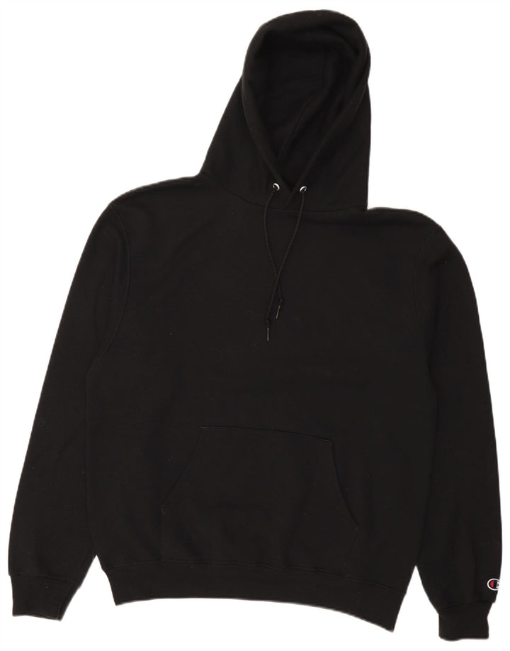 Champion Mens Hoodie Jumper Medium Black Cotton