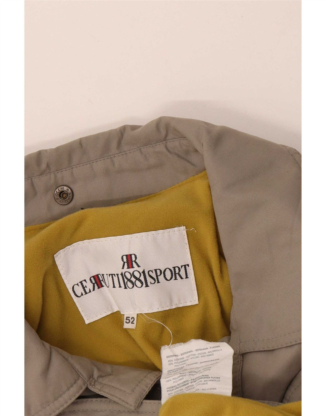 Cerruti 1881 Mens Utility Jacket IT 52 XL Grey Cotton