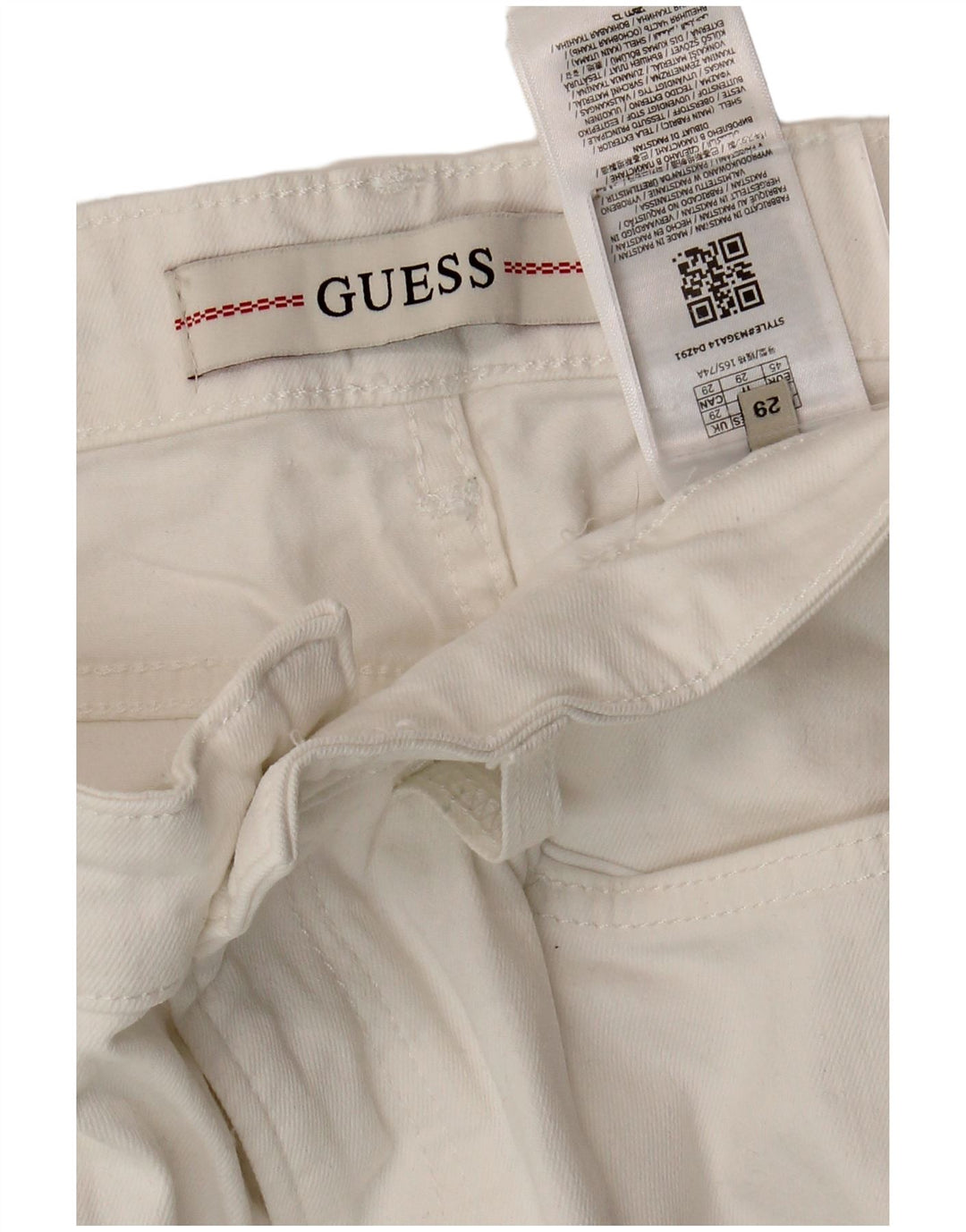 GUESS Womens Relaxed Fit Slim Jeans W29 L31  Off White Cotton