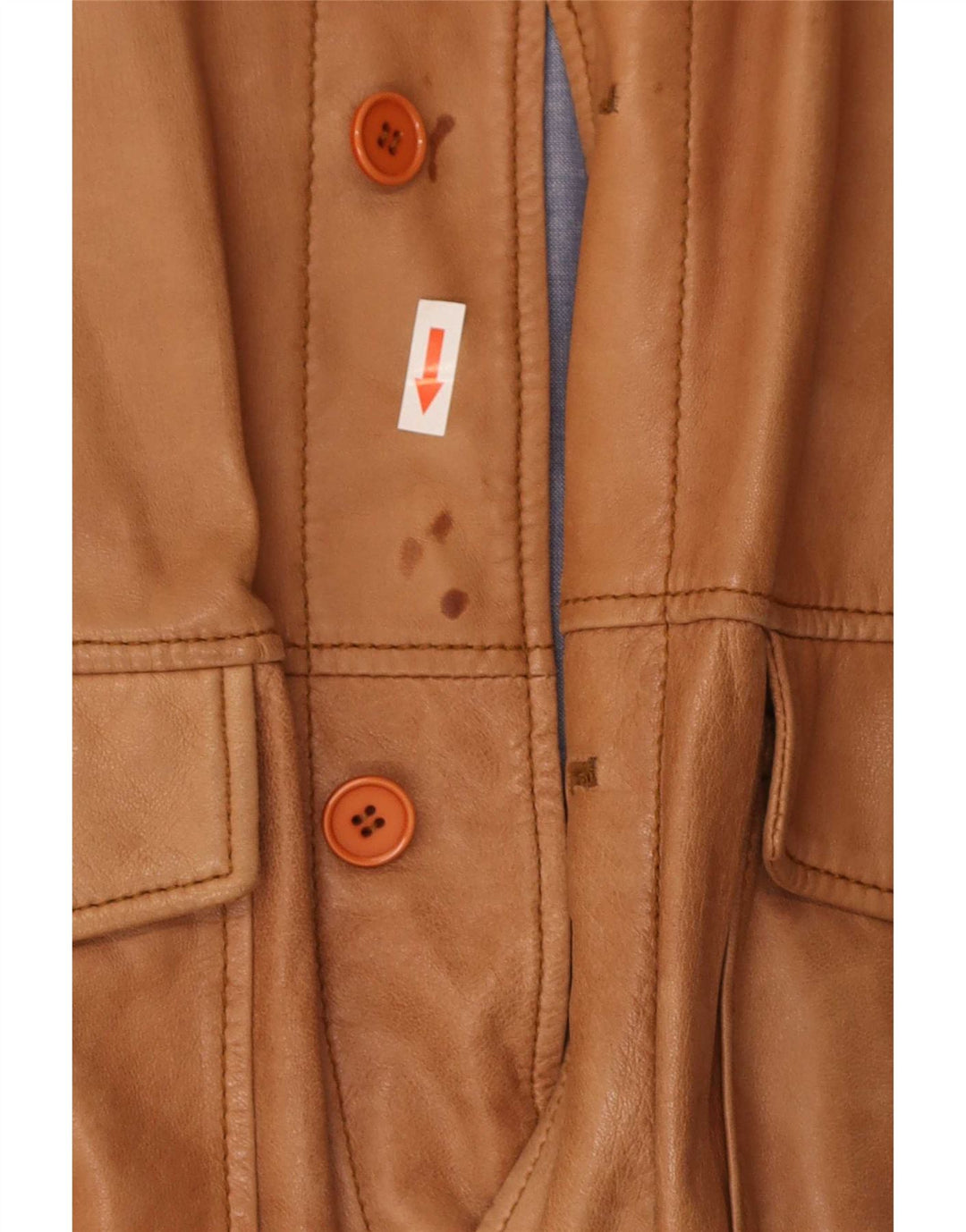 Conbipel Mens Leather Bomber Jacket IT 56 2XL Brown