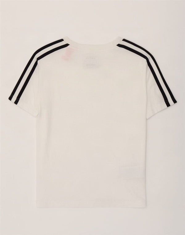 Adidas Boys T-Shirt Top 7-8 Years White Cotton