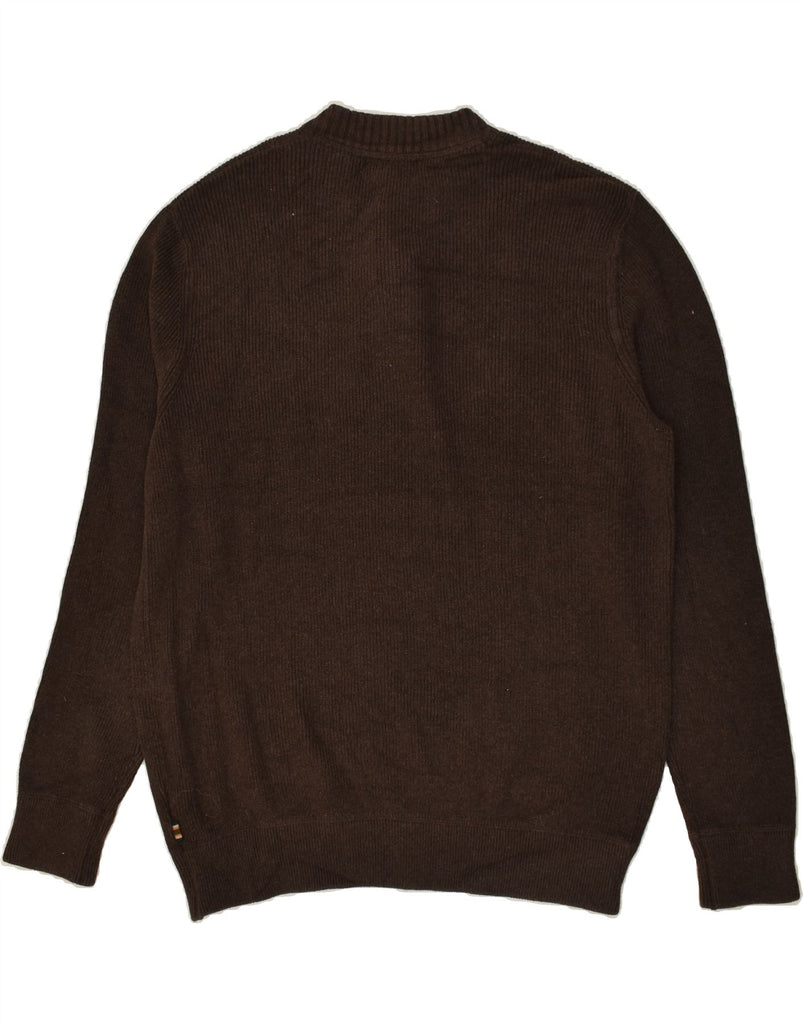EDDIE BAUER Mens Tall Button Neck Jumper Sweater XL Brown Cotton | Vintage Eddie Bauer | Thrift | Second-Hand Eddie Bauer | Used Clothing | Messina Hembry 