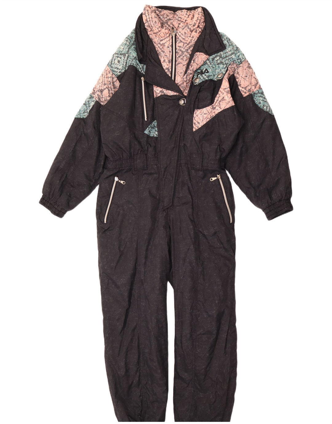Fila Womens Ski Jumpsuit IT 48 XL  Black Colourblock