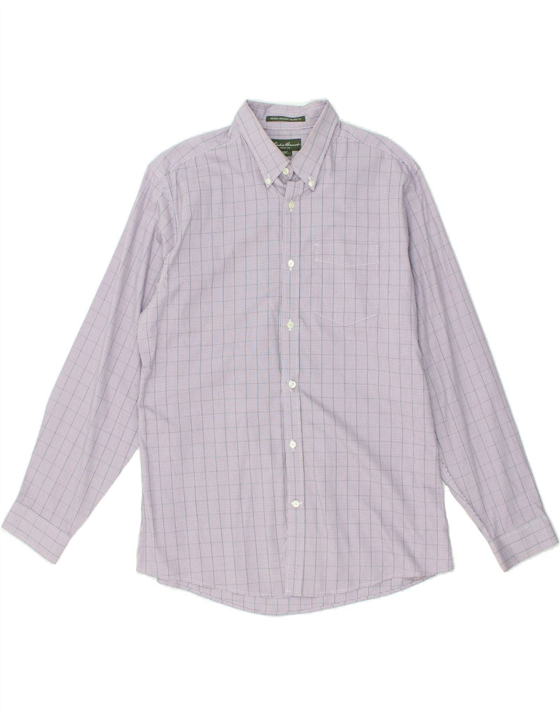 EDDIE BAUER Mens Wrinkle Resistant Relaxed Fit Shirt Large Purple Check | Vintage Eddie Bauer | Thrift | Second-Hand Eddie Bauer | Used Clothing | Messina Hembry 