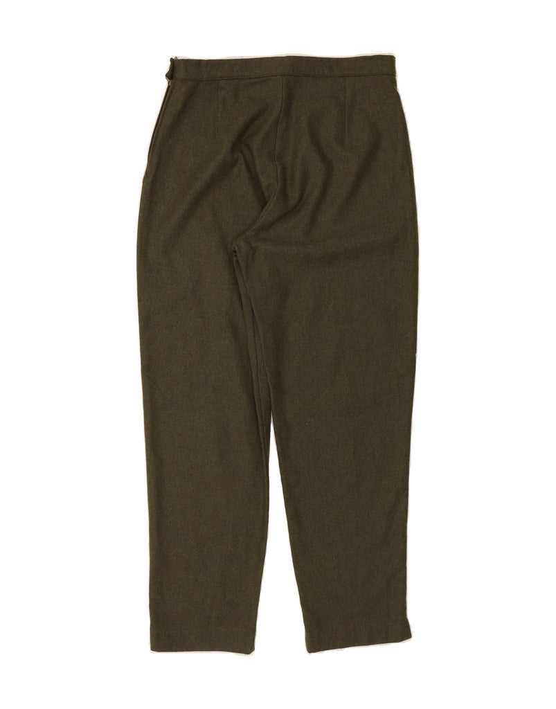 MARZOTTO Womens High Waist Slim Casual Trousers IT 50 XL W32 L28 Khaki Vintage Marzotto and Second-Hand Marzotto from Messina Hembry 