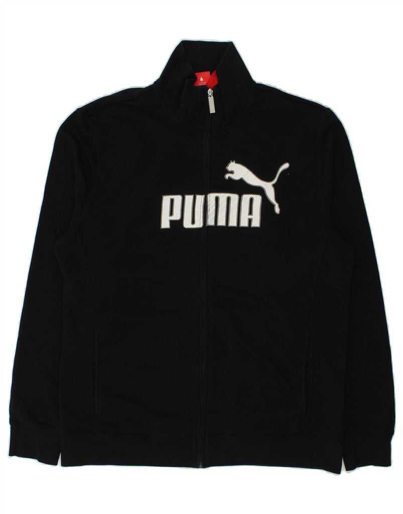 PUMA Mens Graphic Tracksuit Top Jacket XL Black | Vintage Puma | Thrift | Second-Hand Puma | Used Clothing | Messina Hembry 