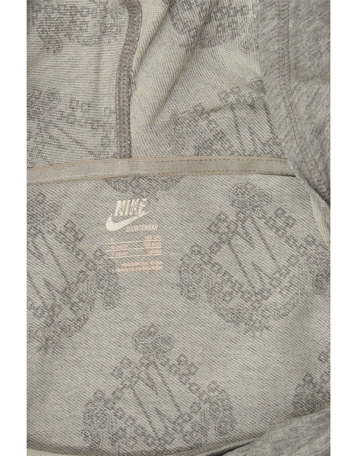 Nike Womens Hoodie Jumper UK 8/10 Small Grey Flecked