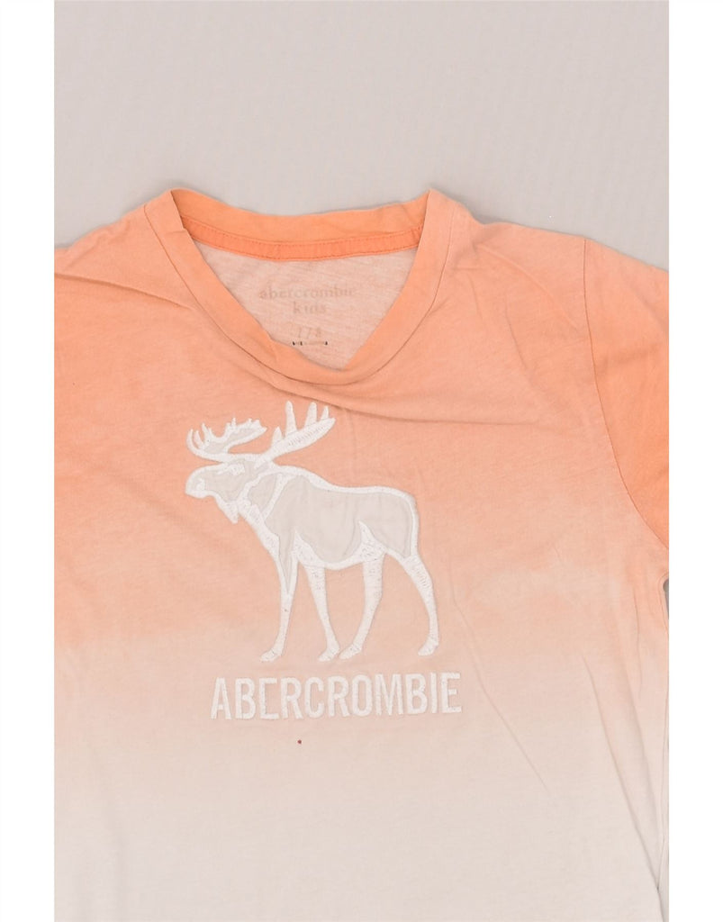 ABERCROMBIE & FITCH Boys Graphic T-Shirt Top 7-8 Years Orange Colourblock | Vintage Abercrombie & Fitch | Thrift | Second-Hand Abercrombie & Fitch | Used Clothing | Messina Hembry 