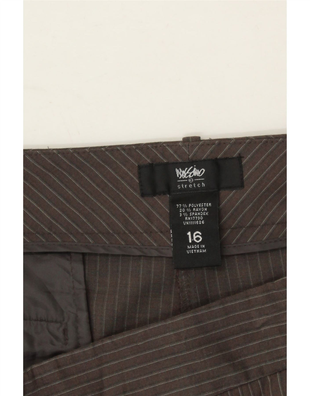 MOSSIMO Womens Chino Shorts US 16 2XL W38 Brown Striped Polyester Vintage Mossimo and Second-Hand Mossimo from Messina Hembry 