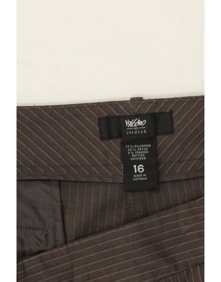 MOSSIMO Womens Chino Shorts US 16 2XL W38 Brown Striped Polyester Vintage Mossimo and Second-Hand Mossimo from Messina Hembry 