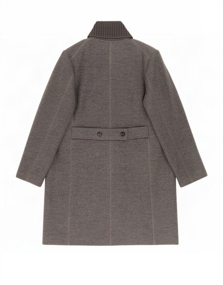 Fay Womens Overcoat UK 18 XL Grey Virgin Wool