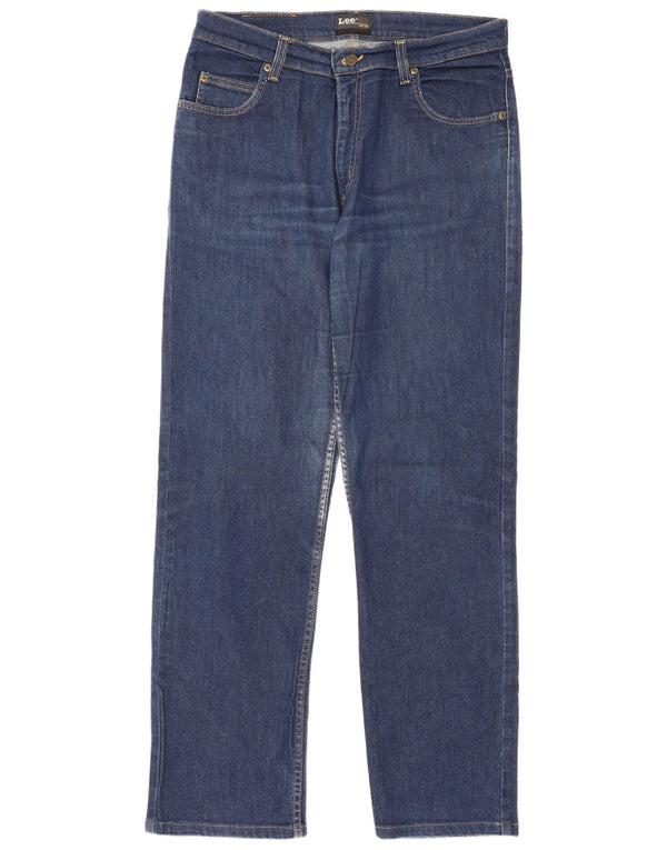Lee Mens Brooklyn Straight Jeans W34 L34 Blue Cotton