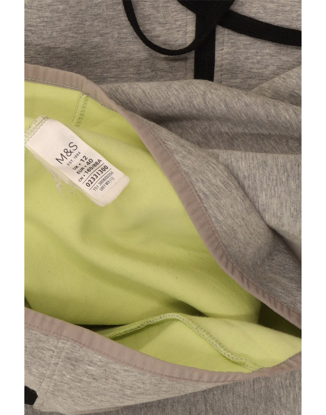 Marks & Spencer Womens Zip Hoodie Sweater UK 12 Medium  Grey Cotton