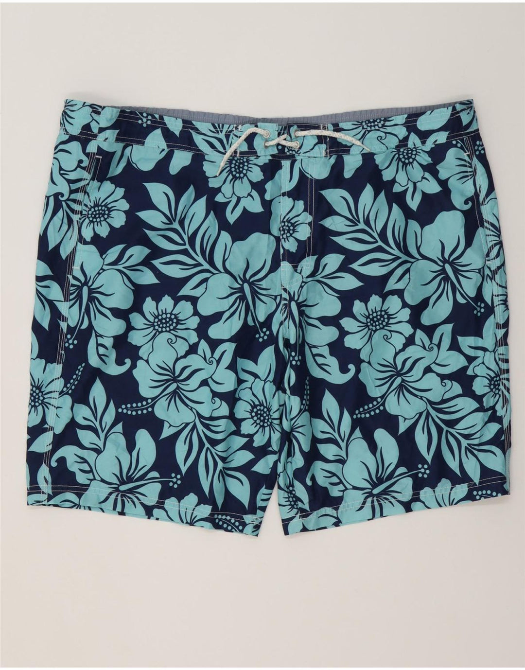 MARKS & SPENCER Mens Swimming Shorts 2XL  Navy Blue Floral Polyester
