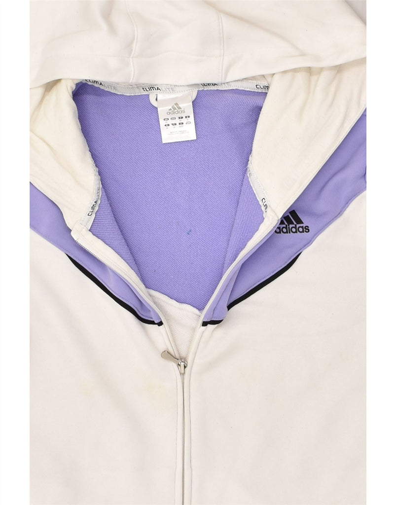 ADIDAS Womens Climalite Zip Hoodie Sweater UK 20 2XL White Colourblock | Vintage Adidas | Thrift | Second-Hand Adidas | Used Clothing | Messina Hembry 