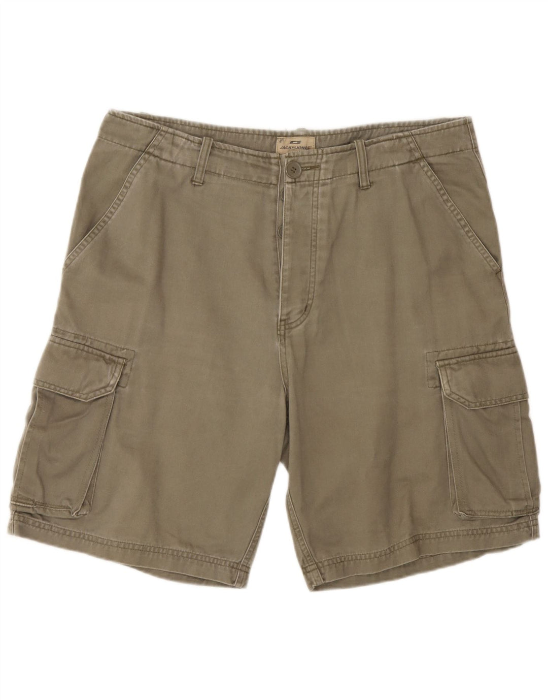 Jack & Jones Mens Cargo Shorts Large W34 Khaki Cotton