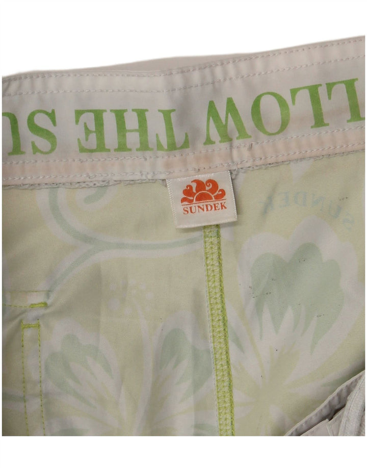 SUNDEK Mens Swimming Shorts Large  Green Floral