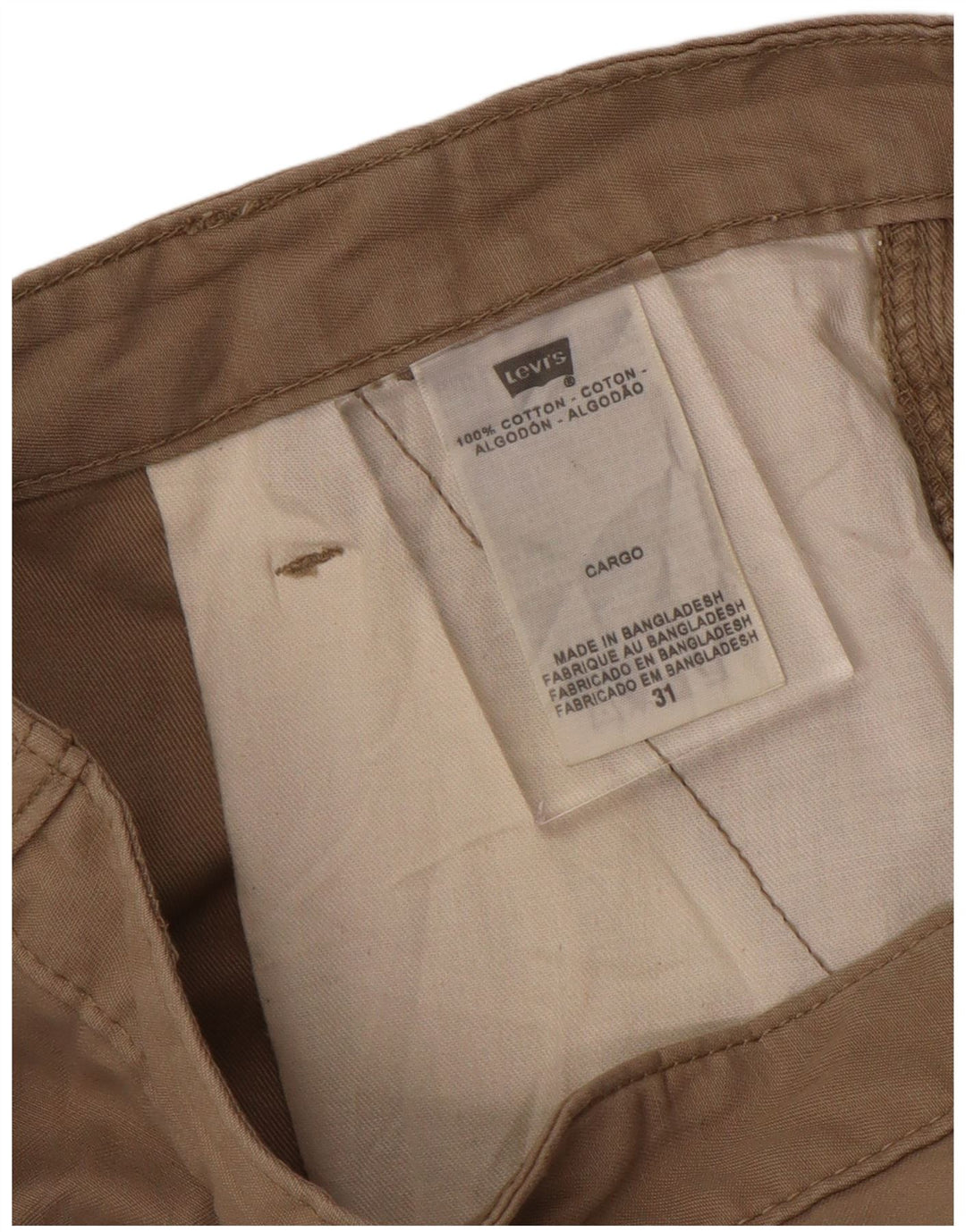 LEVI'S Mens Cargo Shorts W31 Medium  Beige Cotton