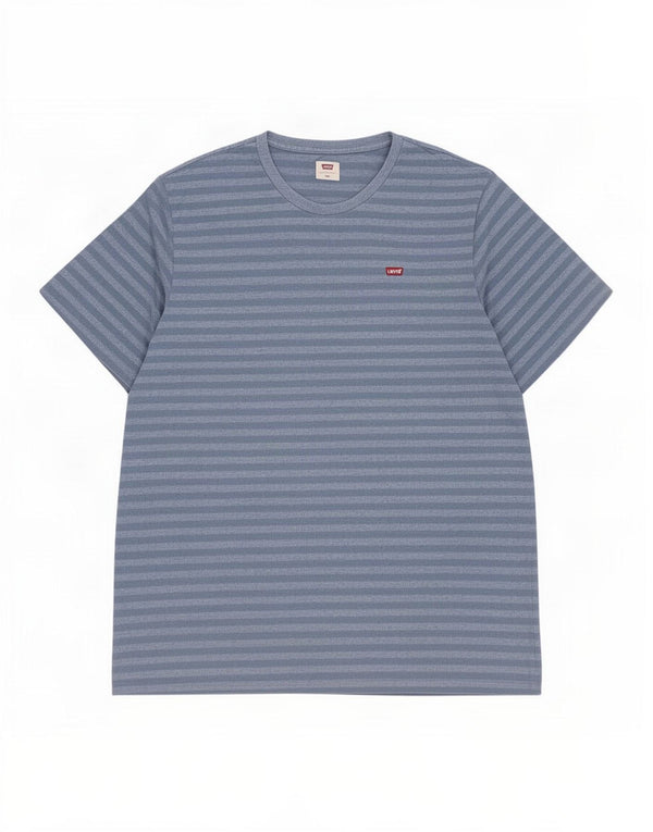 Levi's Mens T-Shirt Top 2XL Blue Pinstripe Cotton