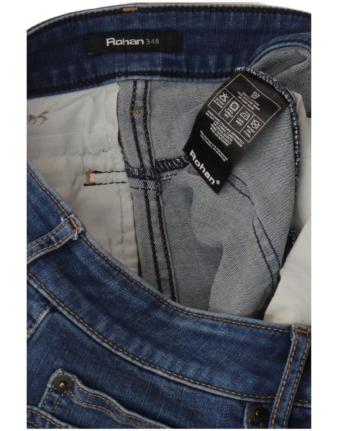 Rohan Mens Straight Jeans W34 L30 Blue Cotton