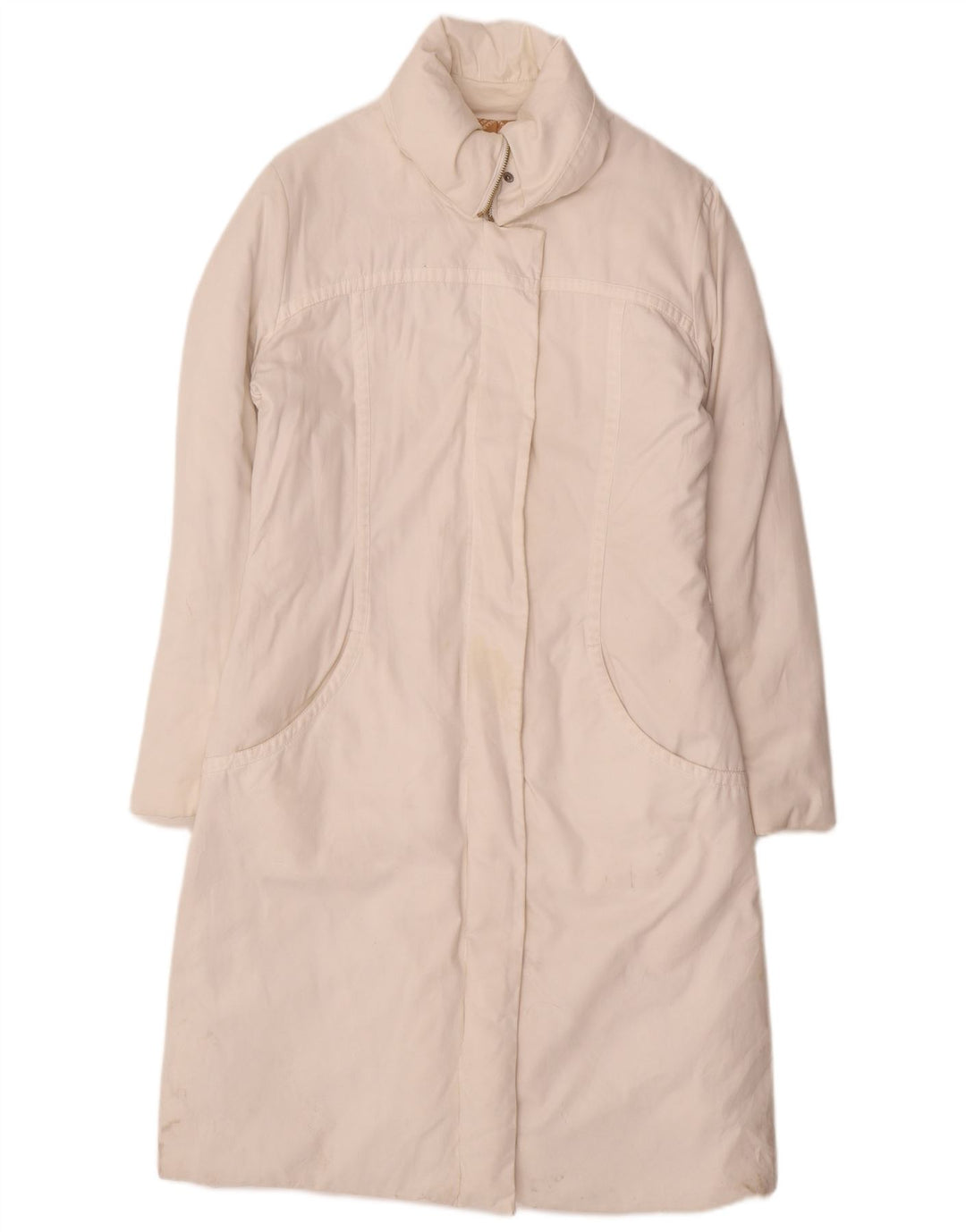 Trussardi Jeans Womens Padded Coat IT 44 Medium White Cotton