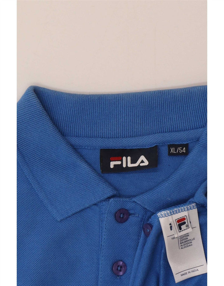 Fila Mens Polo Shirt XL Blue Cotton