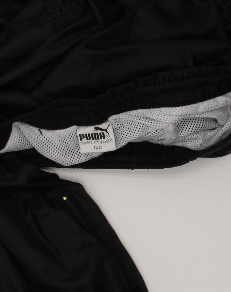 PUMA Girls Tracksuit Trousers Joggers 12-13 Years Black Polyamide | Vintage Puma | Thrift | Second-Hand Puma | Used Clothing | Messina Hembry 