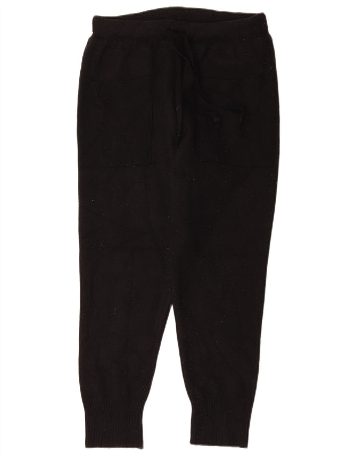 Zara Womens Tracksuit Trousers Joggers UK 14 Medium Black Viscose