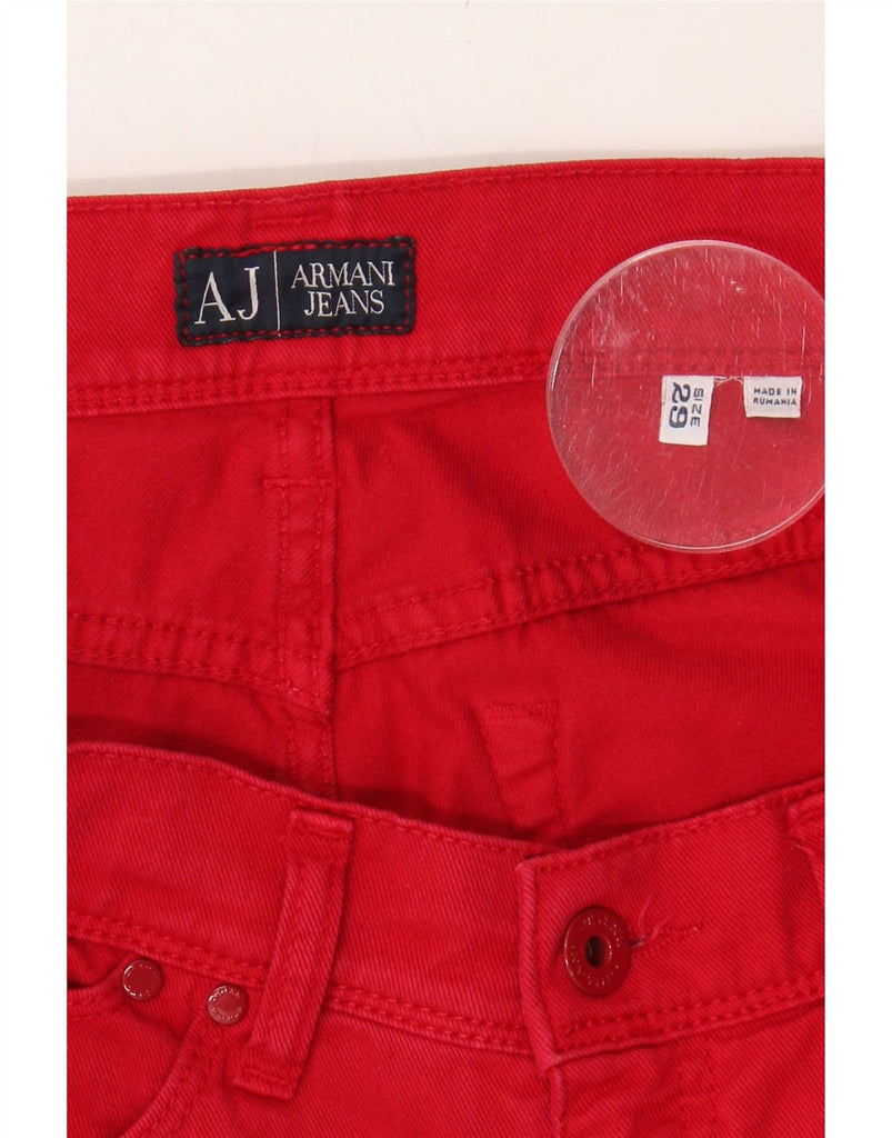 ARMANI Womens Slim Jeans W29 L30 Red Vintage Armani and Second-Hand Armani from Messina Hembry 