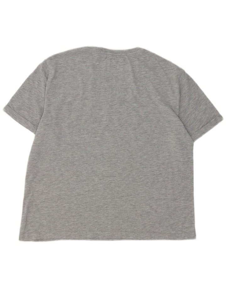 Superdry Womens Graphic T-Shirt Top UK 12 Medium Grey Cotton