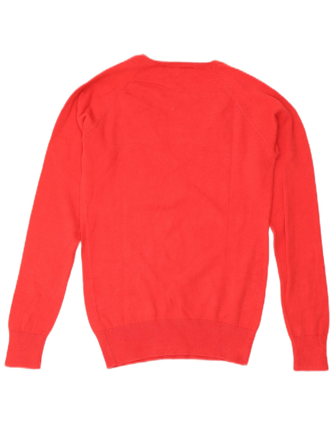 ZARA Womens V-Neck Jumper Sweater UK 10 Small Red Cotton