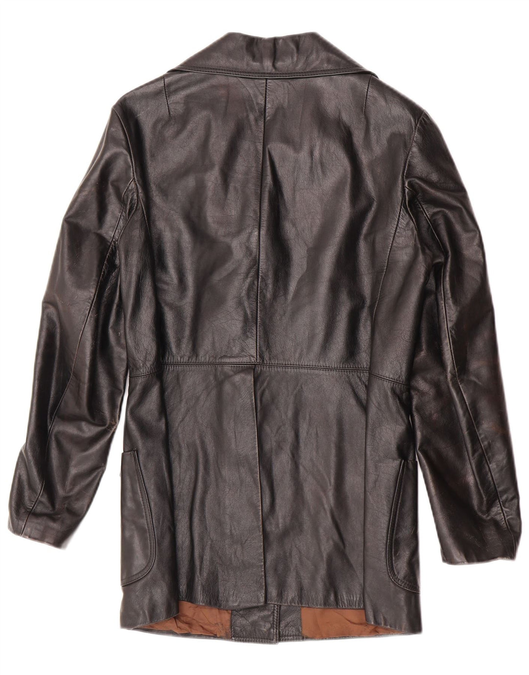 Vintage Womens Leather Jacket UK 10 Small Black Leather