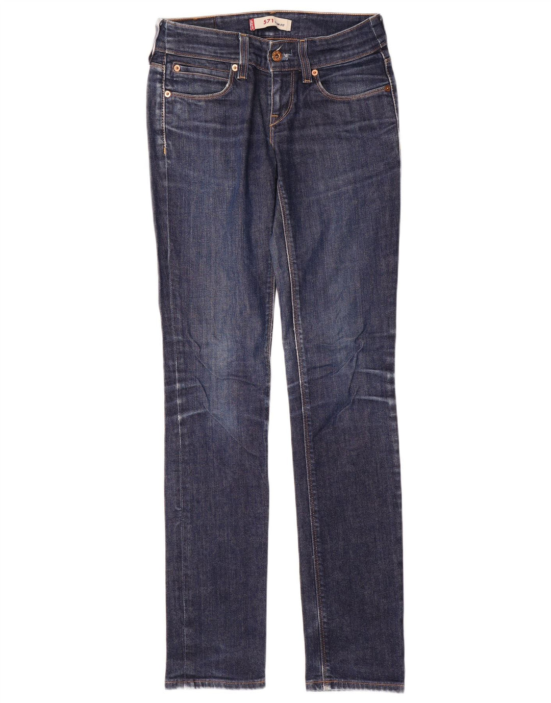 Levi's Womens 571 Slim Jeans W27 L34 Blue Cotton