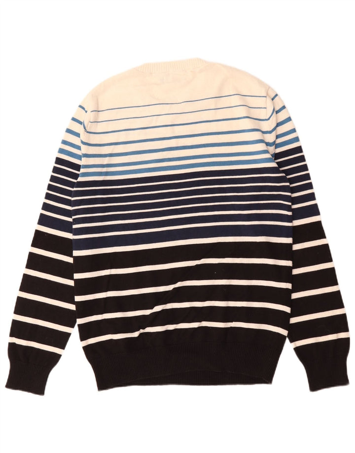 Jack & Jones Mens Crew Neck Jumper Sweater Medium Black Colourblock Cotton