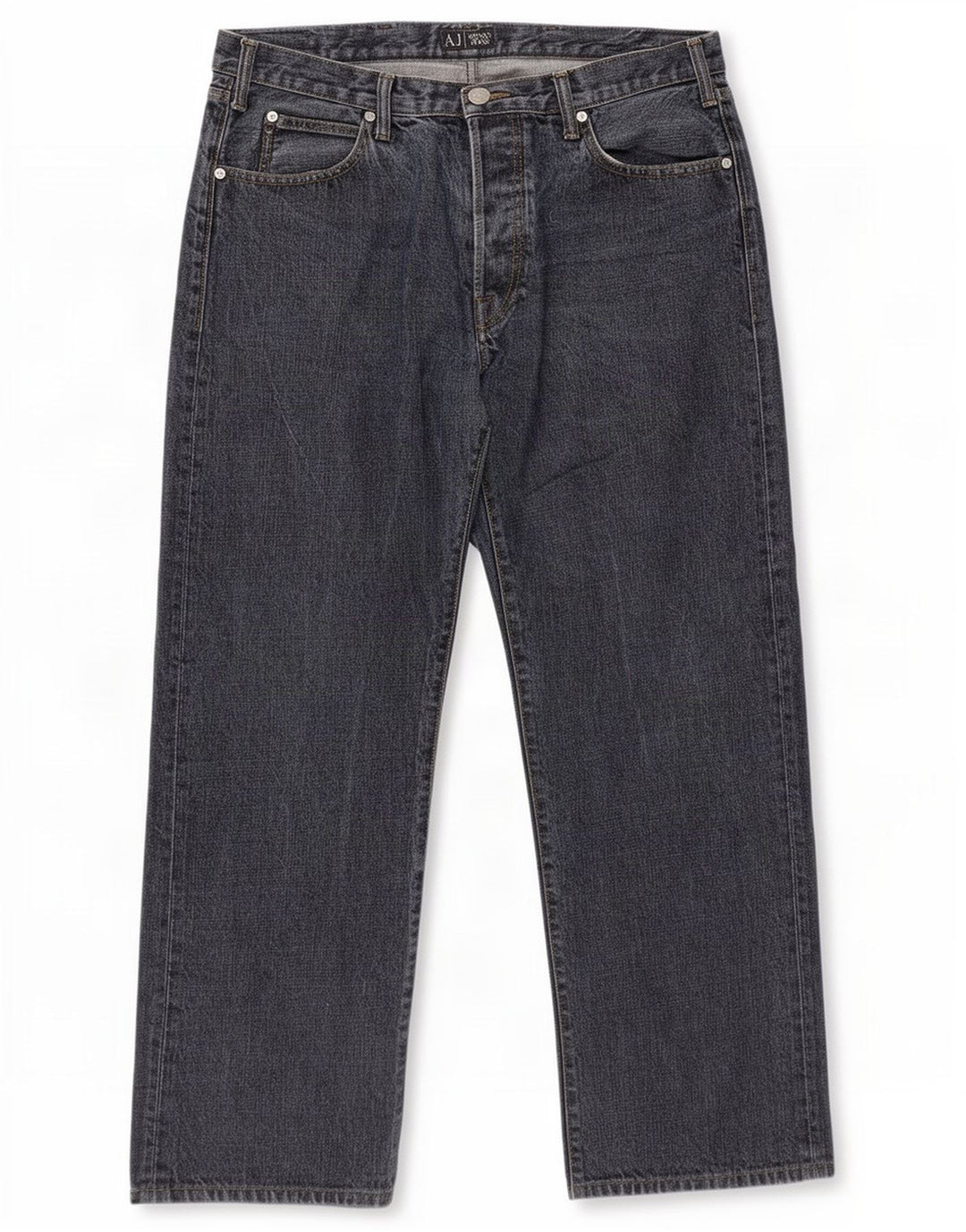 Armani Mens Straight Jeans W36 L31 Navy Blue Cotton