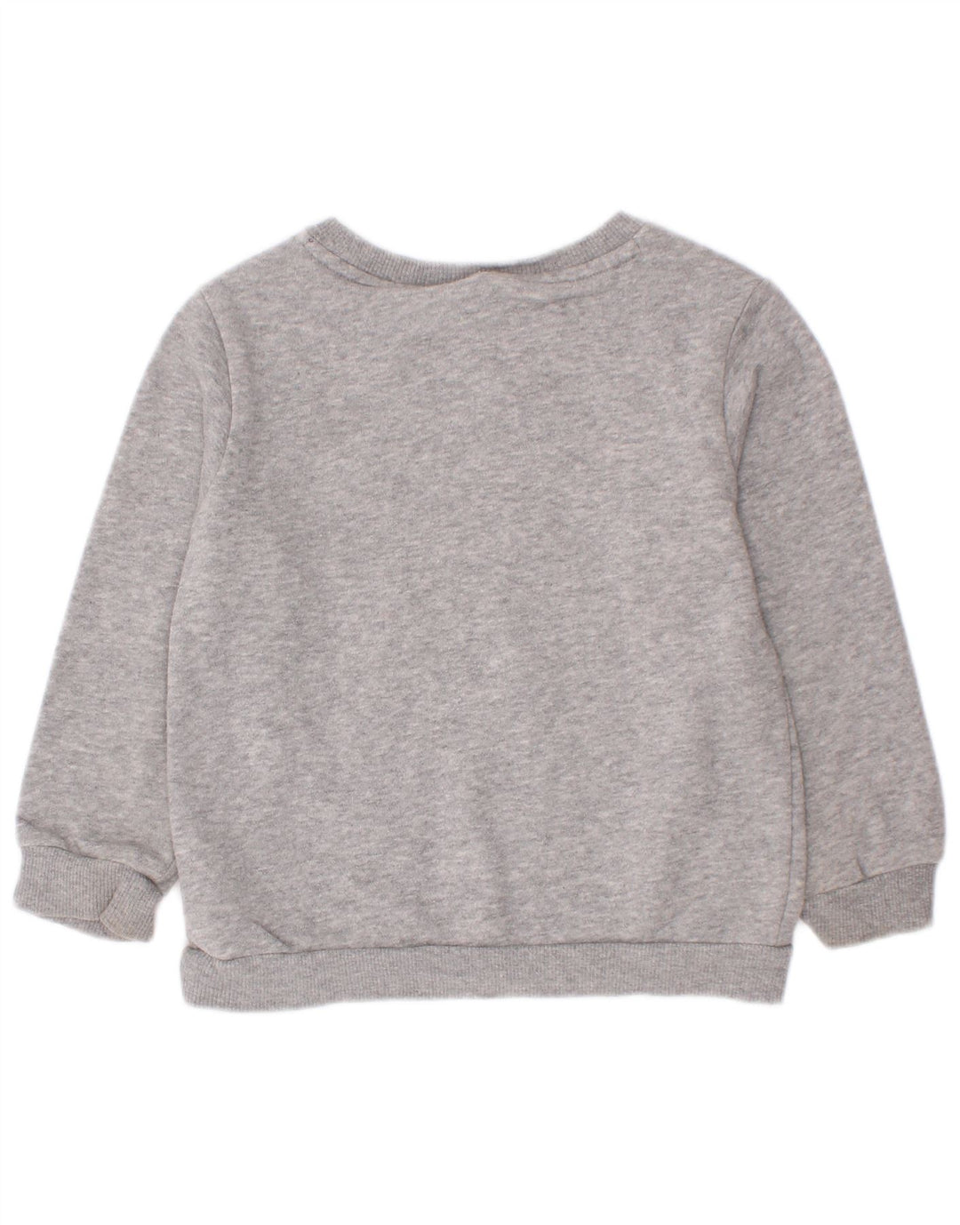Adidas Boys Graphic Sweatshirt Jumper 2-3 Years Grey Flecked Cotton