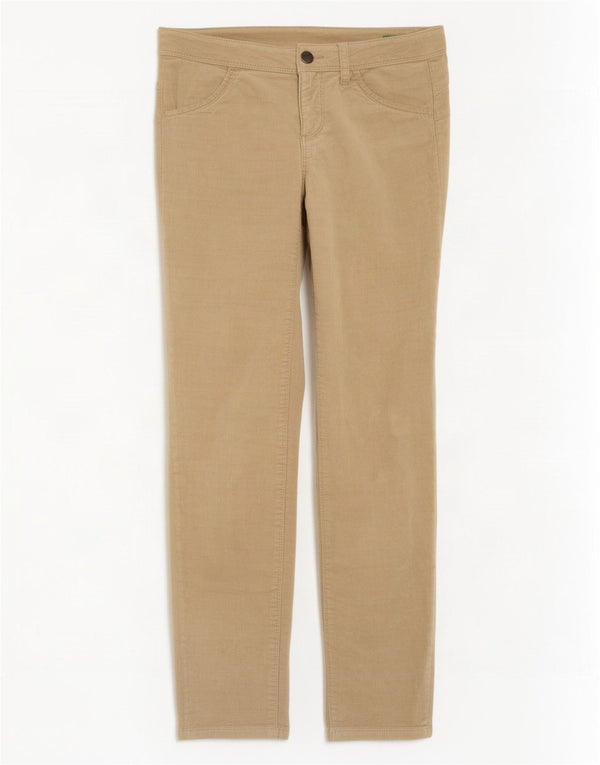 Benetton Womens Super Low Skinny Corduroy Trousers UK 8 Small W30 L29 Beige