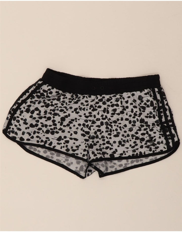 ADIDAS Womens Sport Shorts UK 14 Large White Spotted Polyester Vintage Adidas and Second-Hand Adidas from Messina Hembry 